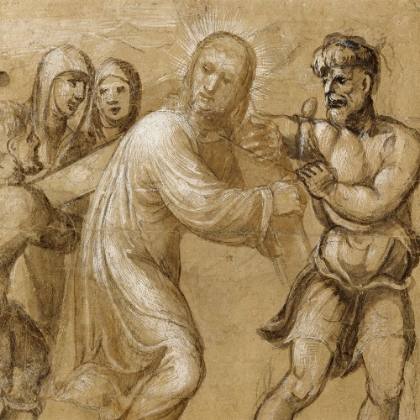 Picture of CHRIST CARRYING THE CROSS (RECTO); THE RESURRECTION (VERSO)