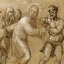 Picture of CHRIST CARRYING THE CROSS (RECTO); THE RESURRECTION (VERSO)