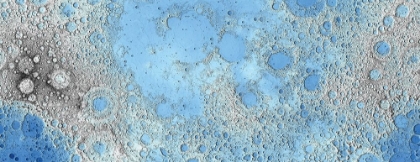 Picture of UNMARKED DECORATIVE TOPOGRAPHIC MAP OF THE MOON, PROJECTION