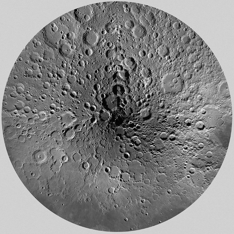 Picture of UNMARKED MAP OF THE MOON, NORTH POLE