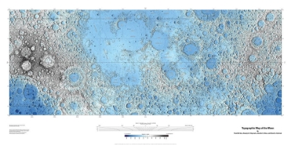 Picture of DECORATIVE TOPOGRAPHIC MAP OF THE MOON, PROJECTION