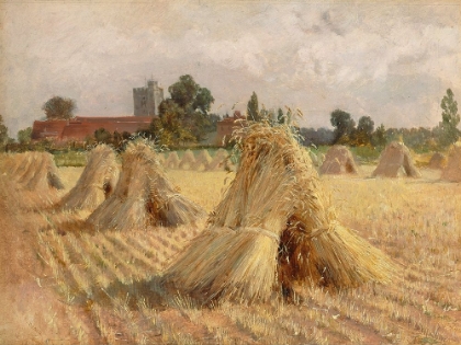 Picture of CORN STOOKS BY BRAY CHURCH, 1872