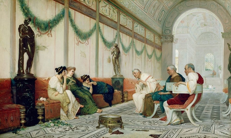 Picture of INTERIOR OF ROMAN BUILDING WITH FIGURES