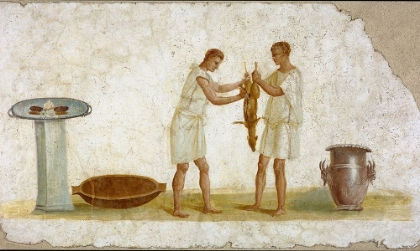 Picture of FRAGMENT OF A FRESCO PANEL WITH A MEAL PREPARATION