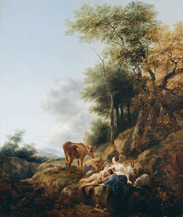 Picture of LANDSCAPE WITH A NYMPH AND A SATYR
