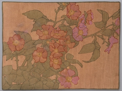 Picture of PINK ROSES ON TERRACOTTA COLOR GROUND