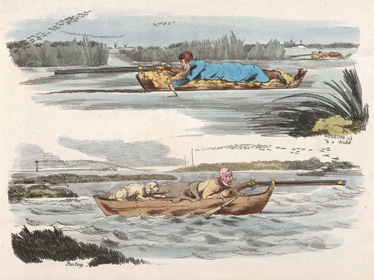 Picture of FOWLING WORKING UP TO A WAKE AND  PANTING, 1817