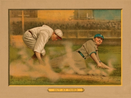 Picture of OUT AT THIRD, BASEBALL CARD