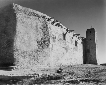 Picture of CHURCH SIDE WALL AND TOWER, ACOMA PUEBLO, NEW MEXICO - NATIONAL PARKS AND MONUMENTS, CA. 1933-1942