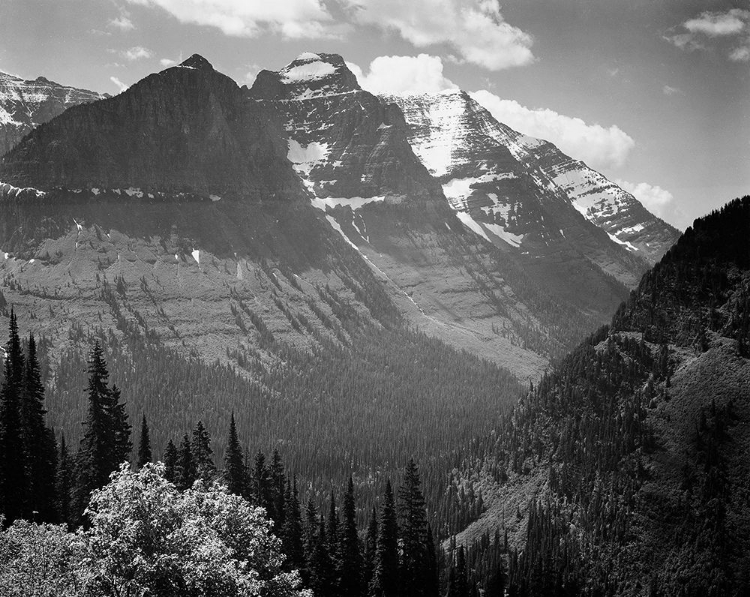 Picture of SNOW COVERED MOUNTAINS, GLACIER NATIONAL PARK, MONTANA - NATIONAL PARKS AND MONUMENTS, 1941