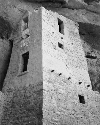 Picture of VIEW OF TOWER, TAKEN FROM ABOVE, CLIFF PALACE, MESA VERDE NATIONAL PARK, COLORADO, 1941