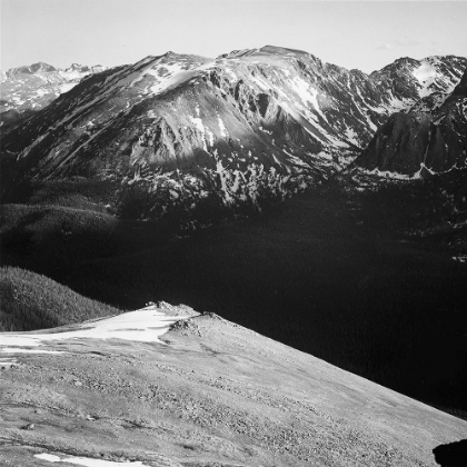 Picture of PANORAMA OF BARREN MOUNTAINS AND SHADOWED VALLEY,  IN ROCKY MOUNTAIN NATIONAL PARK, COLORADO, CA. 19