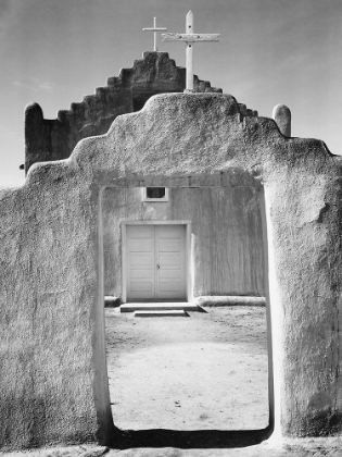 Picture of FRONT VIEW OF ENTRANCE, CHURCH, TAOS PUEBLO NATIONAL HISTORIC LANDMARK, NEW MEXICO, 1942