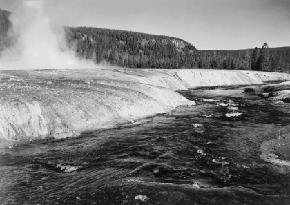 Picture of RIVER IN FOREGROUND, TREES BEHIND, FIREHOLD RIVER, YELLOWSTONE NATIONAL PARK, WYOMING, CA. 1941-1942