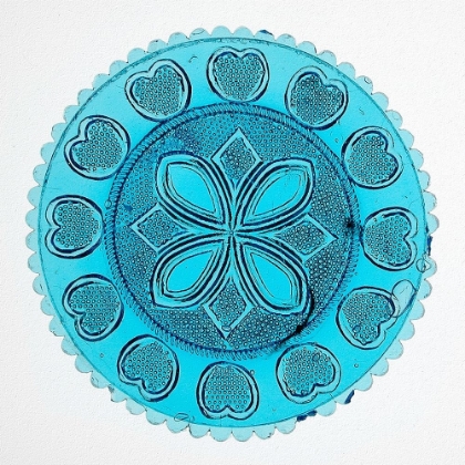 Picture of BLUE PRESSED GLASS PLATE