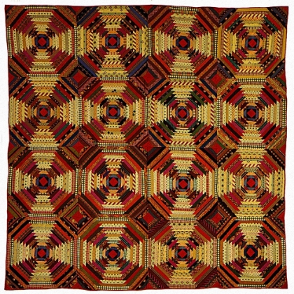 Picture of QUILT, LOG CABIN PATTERN, PINEAPPLE VARIATION