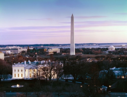 Picture of DAWN OVER THE WHITE HOUSE, WASHINGTON MONUMENT, AND JEFFERSON MEMORIAL, WASHINGTON, D.C.