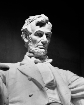 Picture of LINCOLN MEMORIAL STATUE BY DANIEL CHESTER FRENCH, WASHINGTON, D.C. - BLACK AND WHITE VARIANT