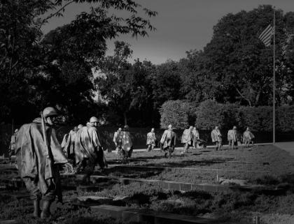 Picture of STAINLESS-STEEL TROOPERS ON PATROL AT THE KOREAN WAR VETERANS MEMORIAL, WASHINGTON, D.C. - BLACK A