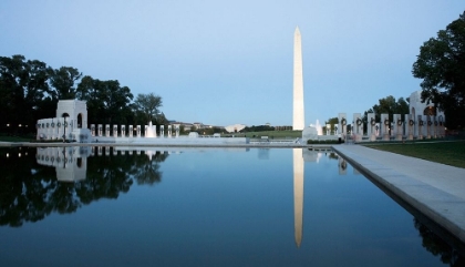 Picture of REFLECTING POOL ON THE NATIONAL MALL WITH THE WASHINGTON MONUMENT REFLECTED, WASHINGTON, D.C. - VINT