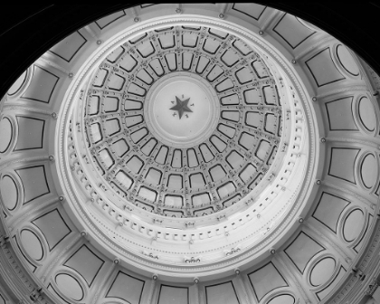 Picture of THE TEXAS CAPITOL DOME, AUSTIN TEXAS - BLACK AND WHITE