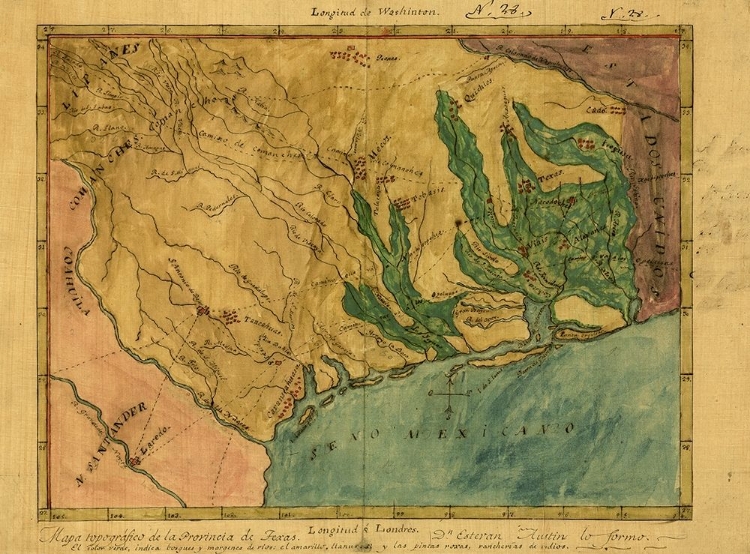 Picture of MAPA TOPOGRAFICO DE LA PROVINCIA DE TEXAS, CA 1822