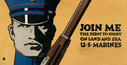 Picture of JOIN ME - THE FIRST TO FIGHT ON LAND AND SEA - U.S. MARINES, 1914/1918