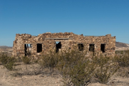 Picture of REMNANTS OF AN OLD STONE HOUSE IN THE SMALL SETTLEMENT OF TERLINGUA, IN BREWSTER COUNTY, TX