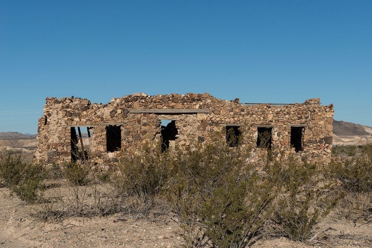 Picture of REMNANTS OF AN OLD STONE HOUSE IN THE SMALL SETTLEMENT OF TERLINGUA, IN BREWSTER COUNTY, TX