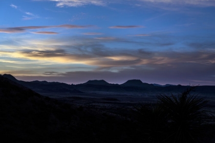 Picture of SUNSET OVER THE LOW MOUNTAINS IN THE RUGGED TERRAIN NORTH OF BIG BEND NATIONAL PARK IN THE TRANS-PE