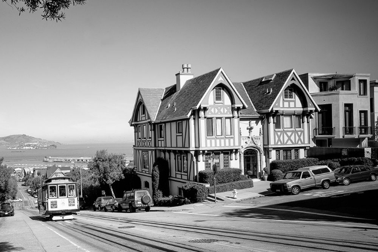 Picture of CABLE CAR ASCENDS HILL SAN FRANCISCO CALIFORNIA