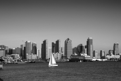 Picture of SKYLINE OF SAN DIEGO CALIFORNIA BLACK AND WHITE