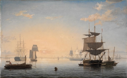 Picture of HARBOR OF BOSTON WITH THE CITY IN THE DISTANCE