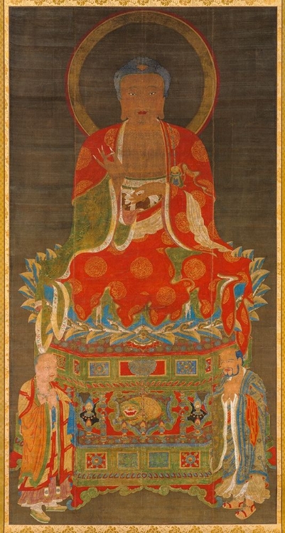 Picture of SHAKYAMUNI TRIAD BUDDHA ATTENDED BY MANJUSHRI AND SAMANTABHADRA