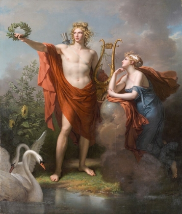 Picture of APOLLO, GOD OF LIGHT, ELOQUENCE, POETRY AND THE FINE ARTS WITH URANIA, MUSE OF ASTRONOMY