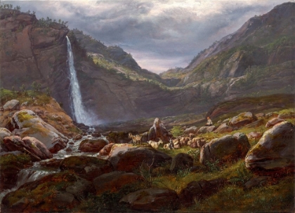 Picture of FEIGE WATERFALL, FEIGEFOSSEN, LYSTERFJORD, NORWAY