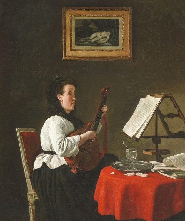 Picture of YOUNG WOMAN WITH A MANDOLIN, PORTRAIT OF LOUISON KOHLER