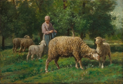 Picture of SHEPHERDESS WITH SHEEP
