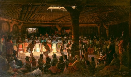 Picture of DANCE IN A SUBTERRANEAN ROUNDHOUSE AT CLEAR LAKE, CALIFORNIA