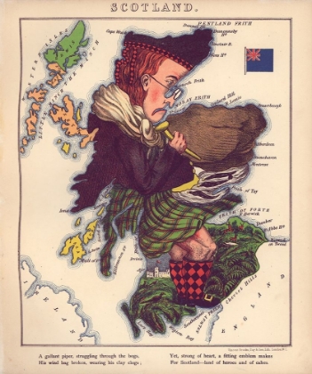 Picture of ANTHROPOMORPHIC MAP OF SCOTLAND