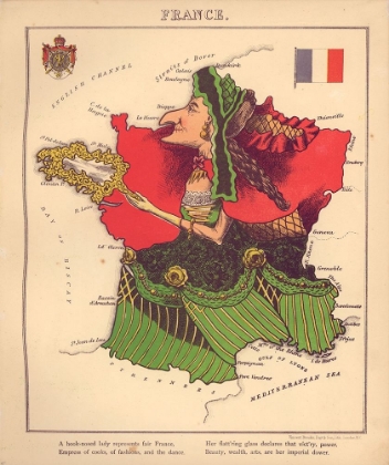 Picture of ANTHROPOMORPHIC MAP OF FRANCE