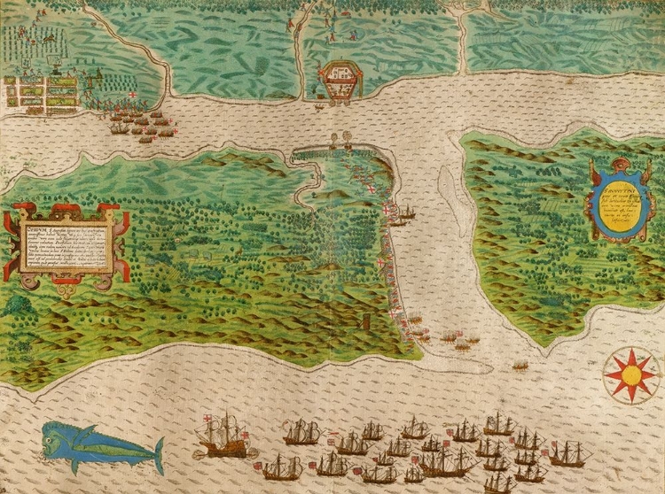 Picture of SIR FRANCIS DRAKE IN ST. AUGUSTINE-FLORIDA 1589
