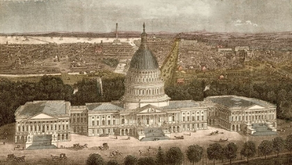 Picture of CAPITOL BUILDING IN WASHINGTON-DC,1871