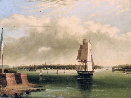 Picture of BAY AND HARBOR OF NEW YORK FROM BEDLOWS ISLAND