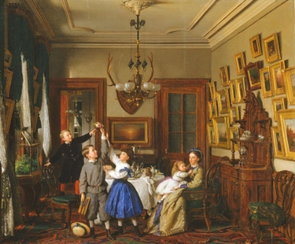 Picture of THE CONTEST FOR THE BOUQUET: THE FAMILY OF ROBERT GORDON IN THEIR NEW YORK DINING-ROOM