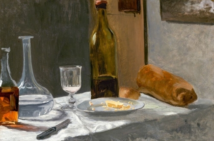 Picture of STILL LIFE WITH BOTTLE, CARAFE, BREAD, AND WINE