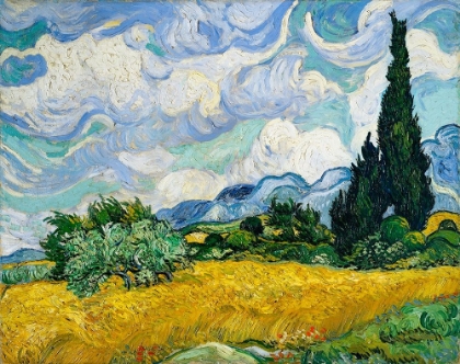 Picture of WHEAT FIELD WITH CYPRESSES (1889)