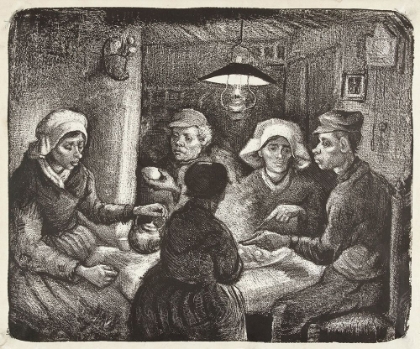 Picture of COMPOSITION LITHOGRAPH OF THE POTATO EATERS (DE AARDAPPELETERS, 1885)