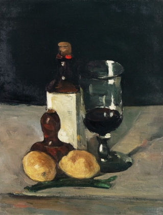 Picture of STILL LIFE WITH BOTTLE, GLASS, AND LEMONS