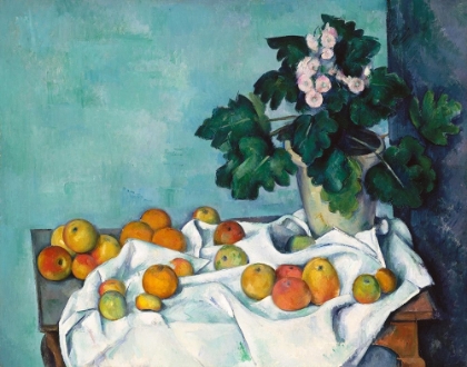 Picture of STILL LIFE WITH APPLES AND A POT OF PRIMROSES